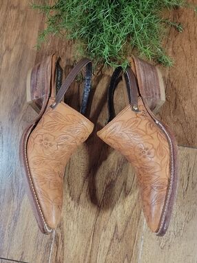 Rancho Loco Boots Tooled Leather Mules